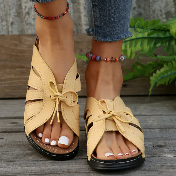 Bettina | Comfy Sandals with Bow Tie