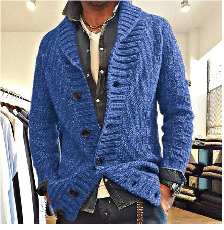 Knitted Men's Button Down Cardigan