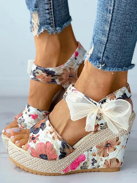 Jeanette | Orthopedic Sandals with Floral Bow