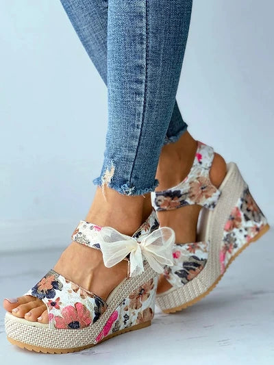 Jeanette | Orthopedic Sandals with Floral Bow