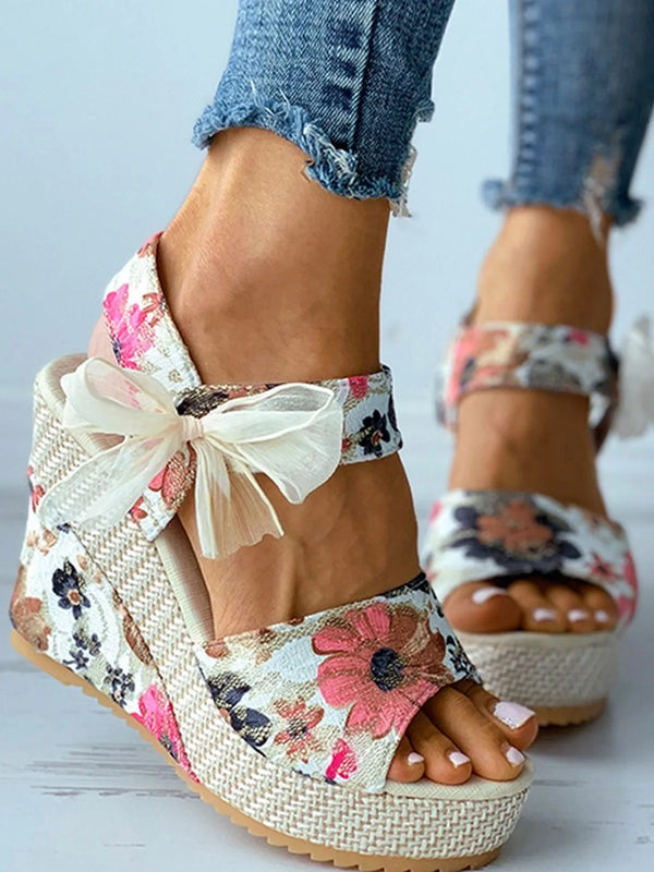 Jeanette | Orthopedic Sandals with Floral Bow