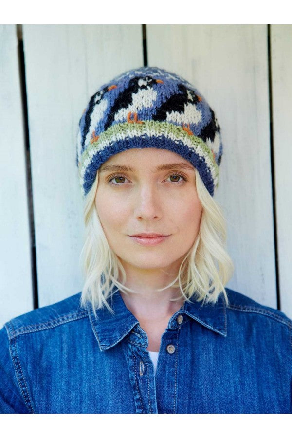 Mia – Knitted Puffin Beanie – Fashionable & Cozy