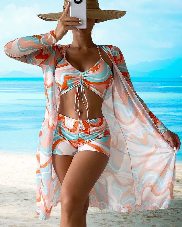 ROSALIE | High Waist Cover-Up Bikini Set