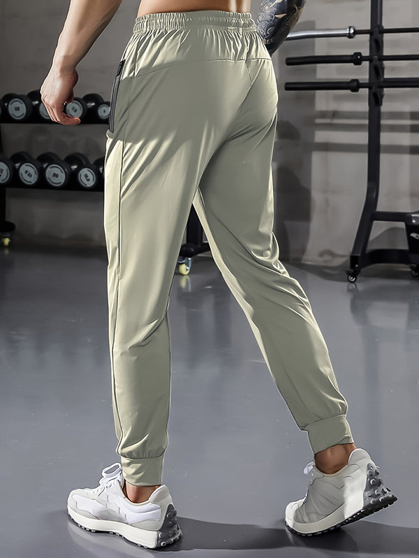 Men's Plain Jogging Pants with Zip Details