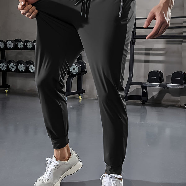 Men's Plain Jogging Pants with Zip Details