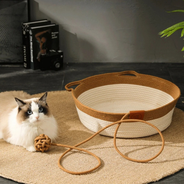 Handwoven Cotton Rope Bed for Cats