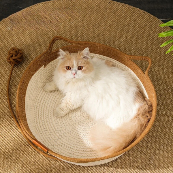 Handwoven Cotton Rope Bed for Cats