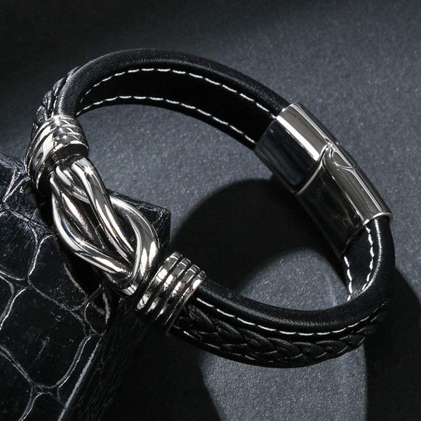 KnotAura - Leather Knot Bracelet - Stylish & Durable