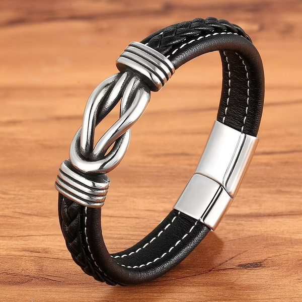 KnotAura - Leather Knot Bracelet - Stylish & Durable