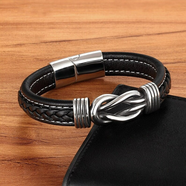 KnotAura - Leather Knot Bracelet - Stylish & Durable