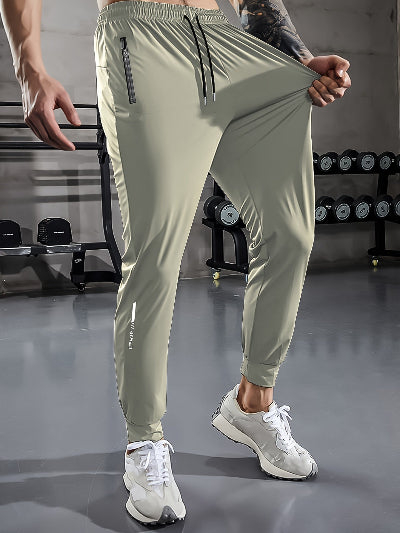 Men's Plain Jogging Pants with Zip Details