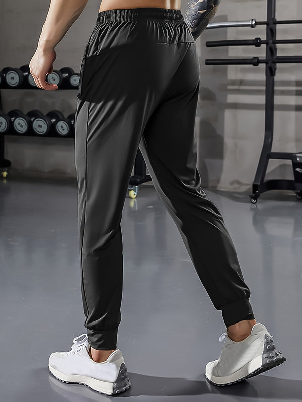 Men's Plain Jogging Pants with Zip Details