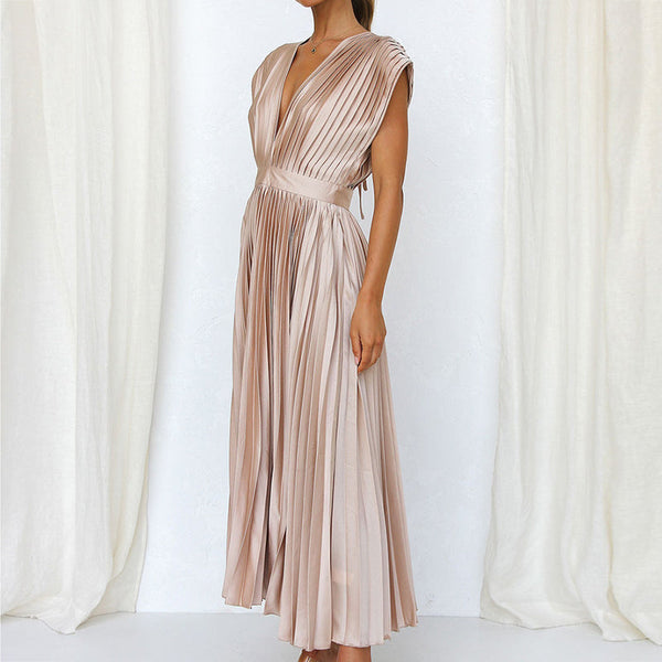 ROSIE | V-Neck Pleated Dress