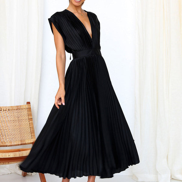 ROSIE | V-Neck Pleated Dress