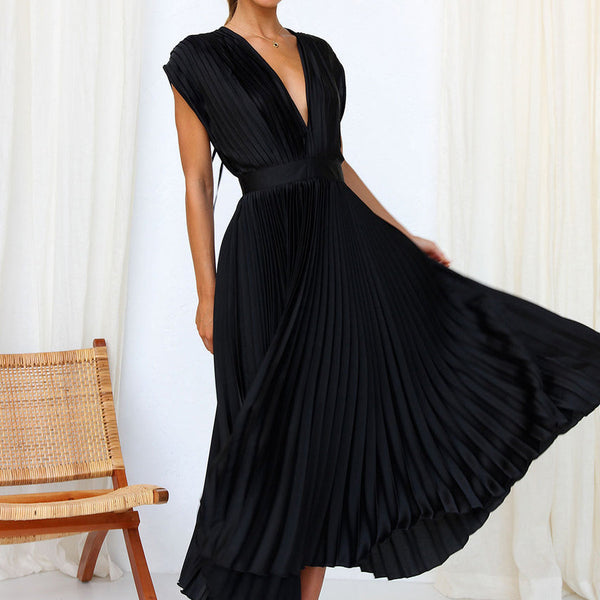 ROSIE | V-Neck Pleated Dress