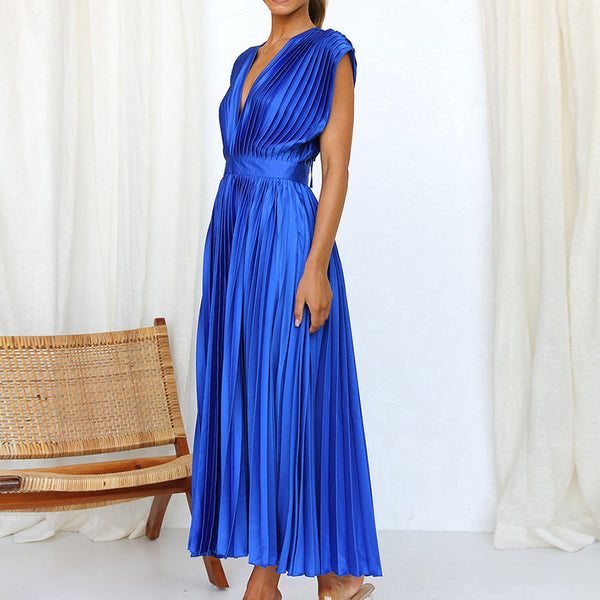 ROSIE | V-Neck Pleated Dress