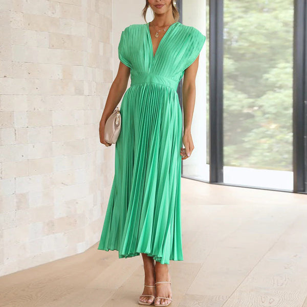 ROSIE | V-Neck Pleated Dress