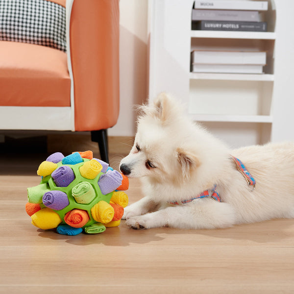 Snuffle Toy with Roll-out Fleece Ball for Dog