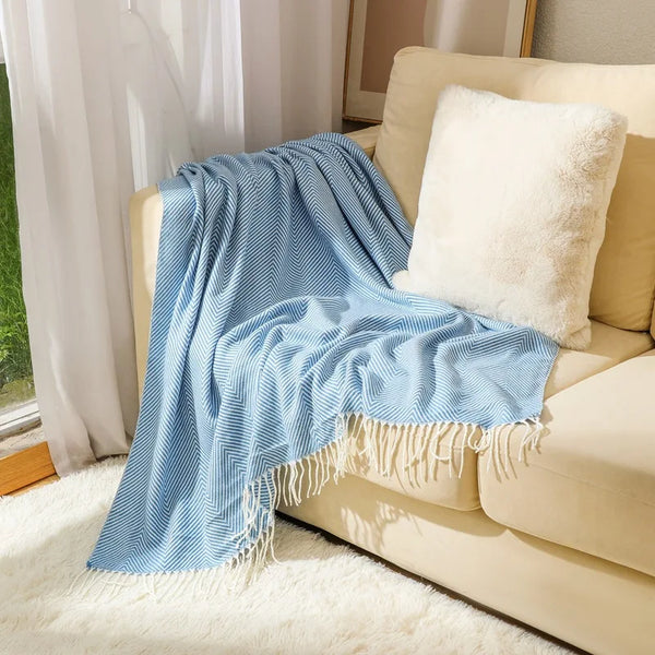 HerringboneEase – Large Sofa Bed Throw Blanket – For a Cozy & Elegant Touch