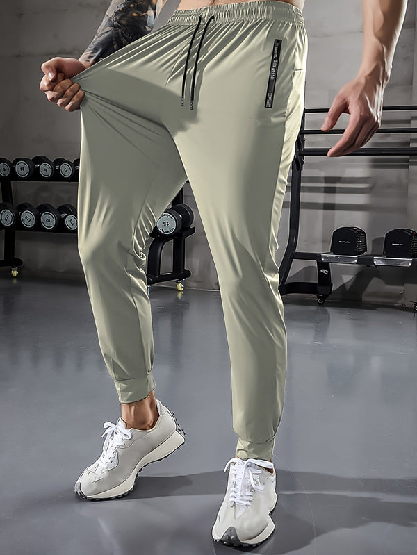 Men's Plain Jogging Pants with Zip Details