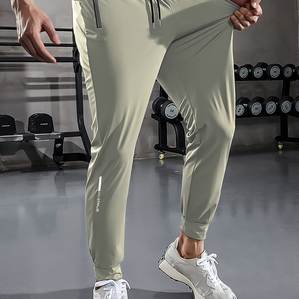 Men's Plain Jogging Pants with Zip Details