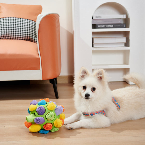 Snuffle Toy with Roll-out Fleece Ball for Dog