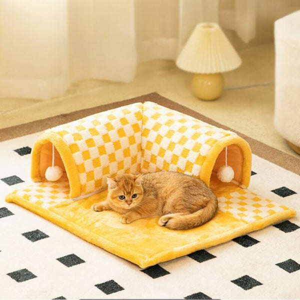 2-in-1 Cat Tunnel Bed