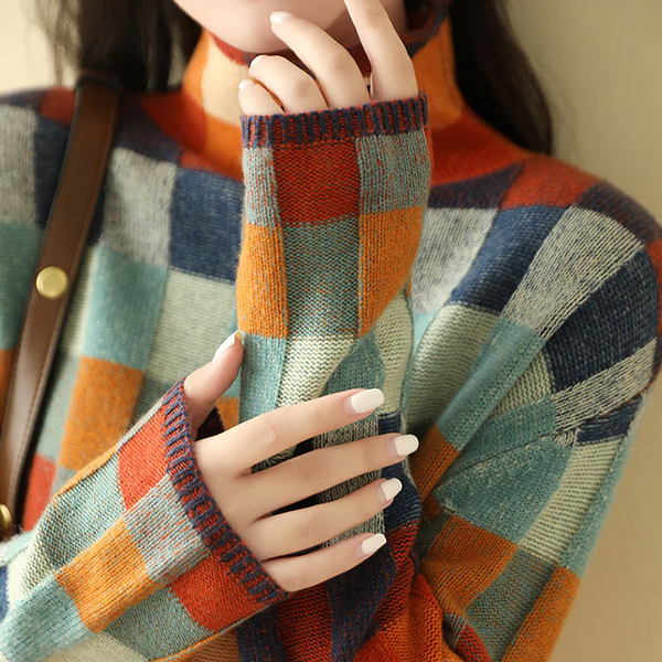 SOPHIA | Classic Plaid Knit Sweater