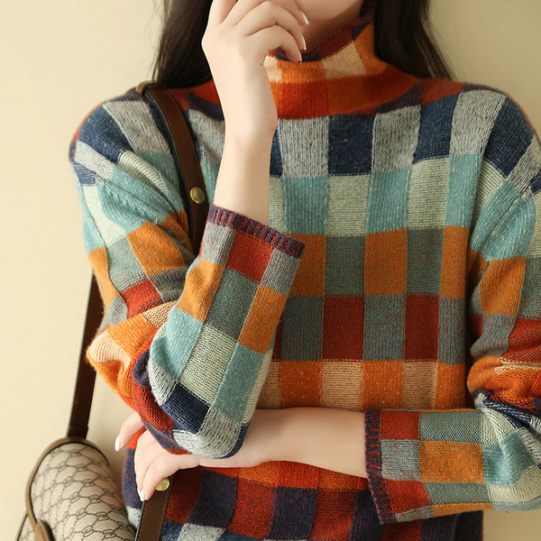 SOPHIA | Classic Plaid Knit Sweater