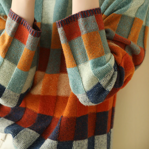 SOPHIA | Classic Plaid Knit Sweater