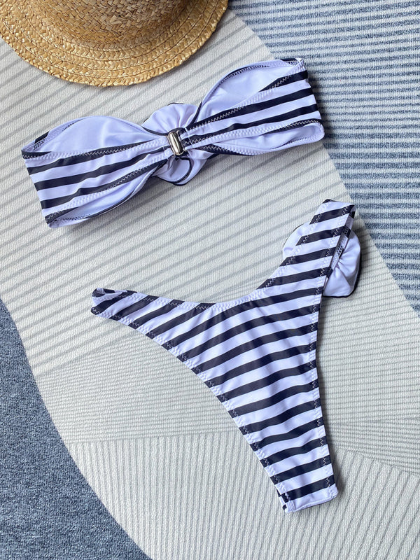 CIARA | Striped Tube Bikini Set