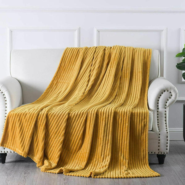 Ribbed Comfort Throw Blanket - Cozy Warmth & Stylish Design for Year-Round Comfort