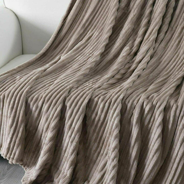 Ribbed Comfort Throw Blanket - Cozy Warmth & Stylish Design for Year-Round Comfort