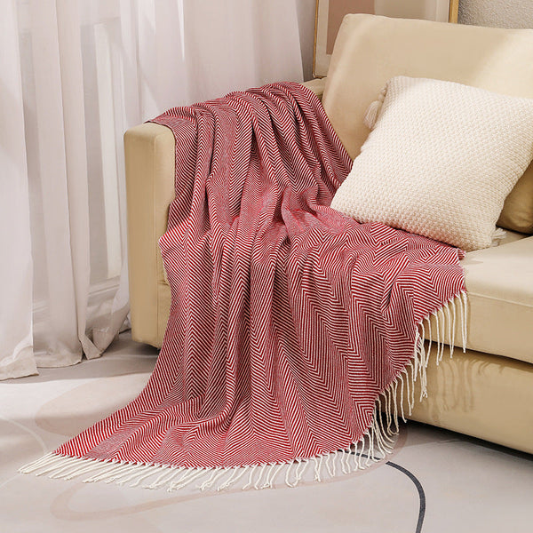 HerringboneEase – Large Sofa Bed Throw Blanket – For a Cozy & Elegant Touch